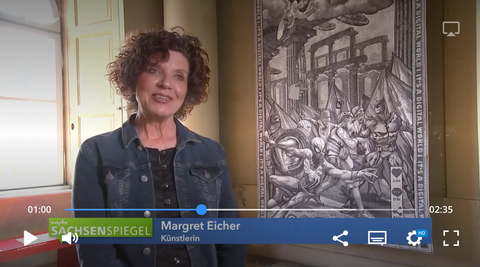 "Artists' Conquest": TV feature with Margret Eicher, among others. Contemporary art exhibition at Schloss Pillnitz.